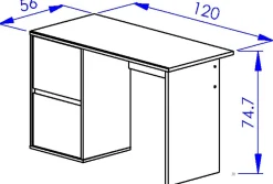 Kinder Gautier - Gami Schlafzimmer Nael: Doppelbett 140x200, Schreibtisch, Bücherregal, Kleiderschrank - Eiche Dekor/schwarz