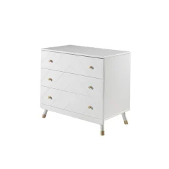 Schlafzimmerset Billy - Kommode, Färberregal, dreitüriger Kleiderschrank und Babybett - Weiß/Grün