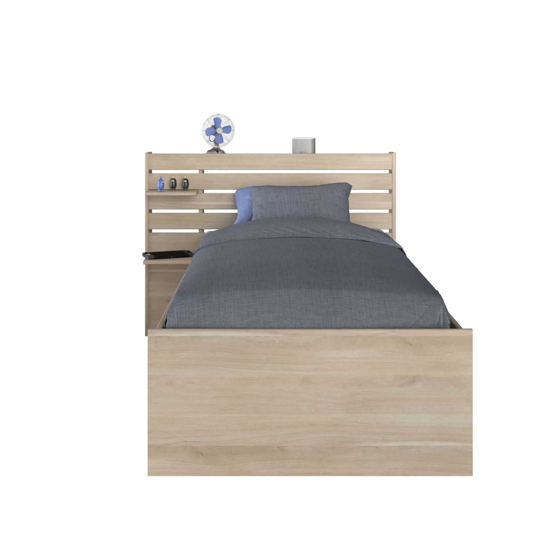 Schlafzimmerset Escale | Einzelbett, Nachttischschubladen-Set