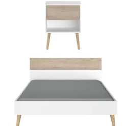 Parisot Schlafzimmerset Hardy | Doppelbett, Nachttisch | Eiche Design