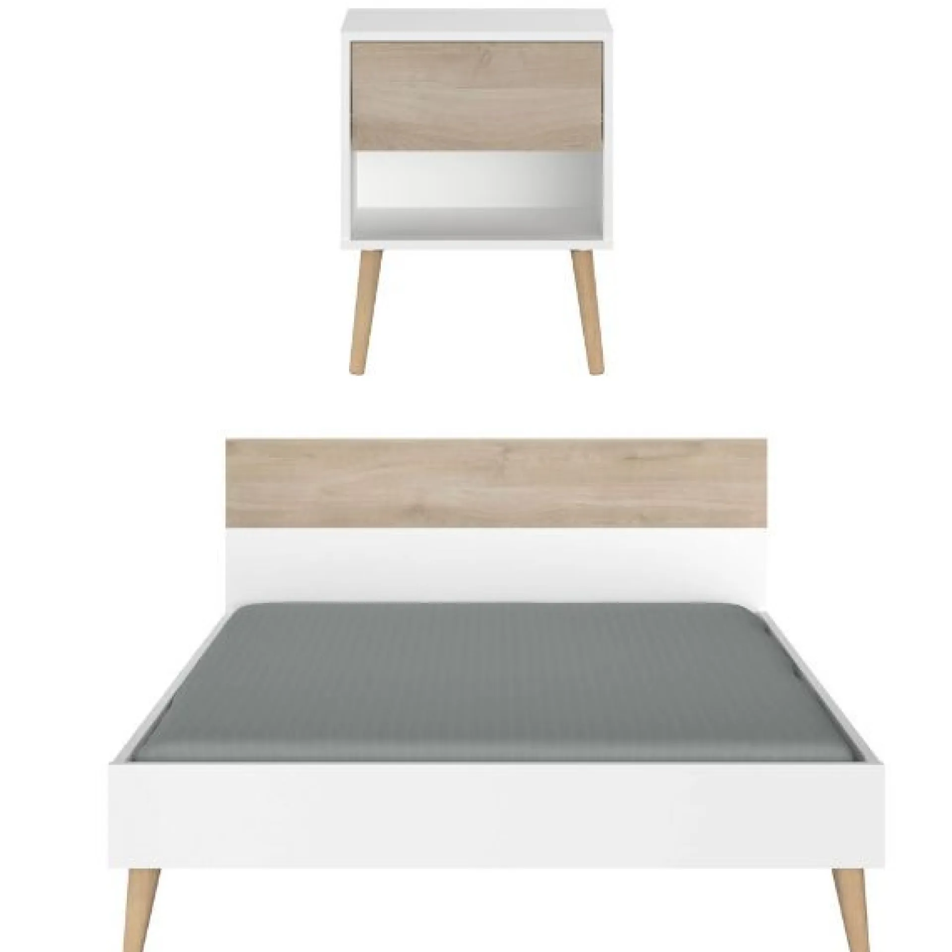 Parisot Schlafzimmerset Hardy | Doppelbett, Nachttisch | Eiche Design