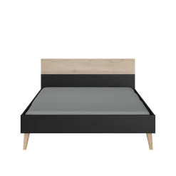 Schlafzimmerset Hardy | Doppelbett, Nachttisch | Oak Black Design