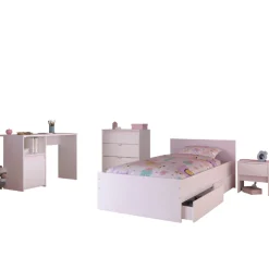 Kinder Parisot Schlafzimmerset Rue| Einzelbett, Nachttisch, Nachttisch, Kommode, Schreibtisch