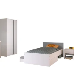 Kinder Parisot Schlafzimmerset Rue | Einzelbett, Nachttisch, Nachttisch, Kleiderschrank