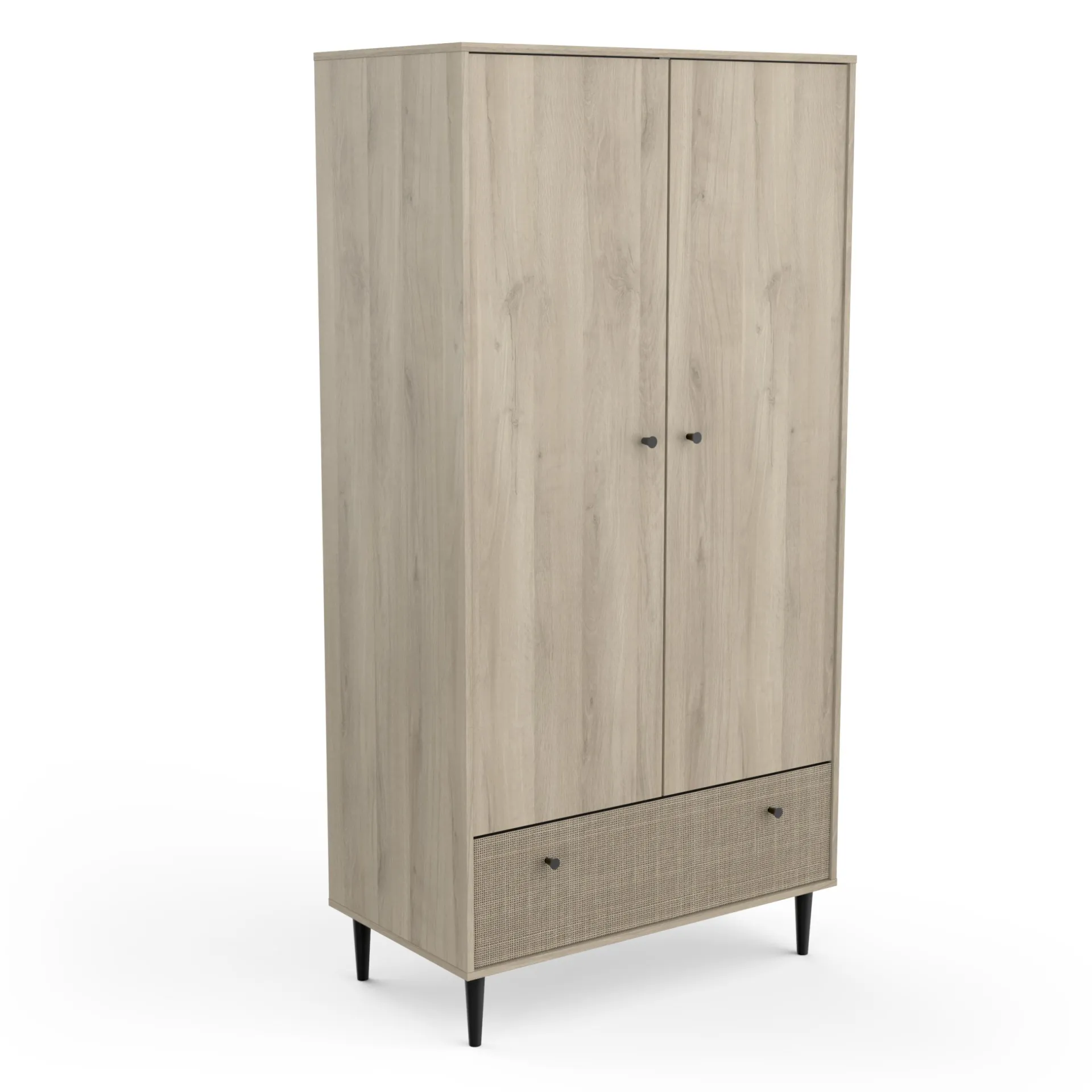 CBA Schlafzimmerset Sayuri | Doppelbett, Nachttisch, Kleiderschrank | Kronberg Oak Design