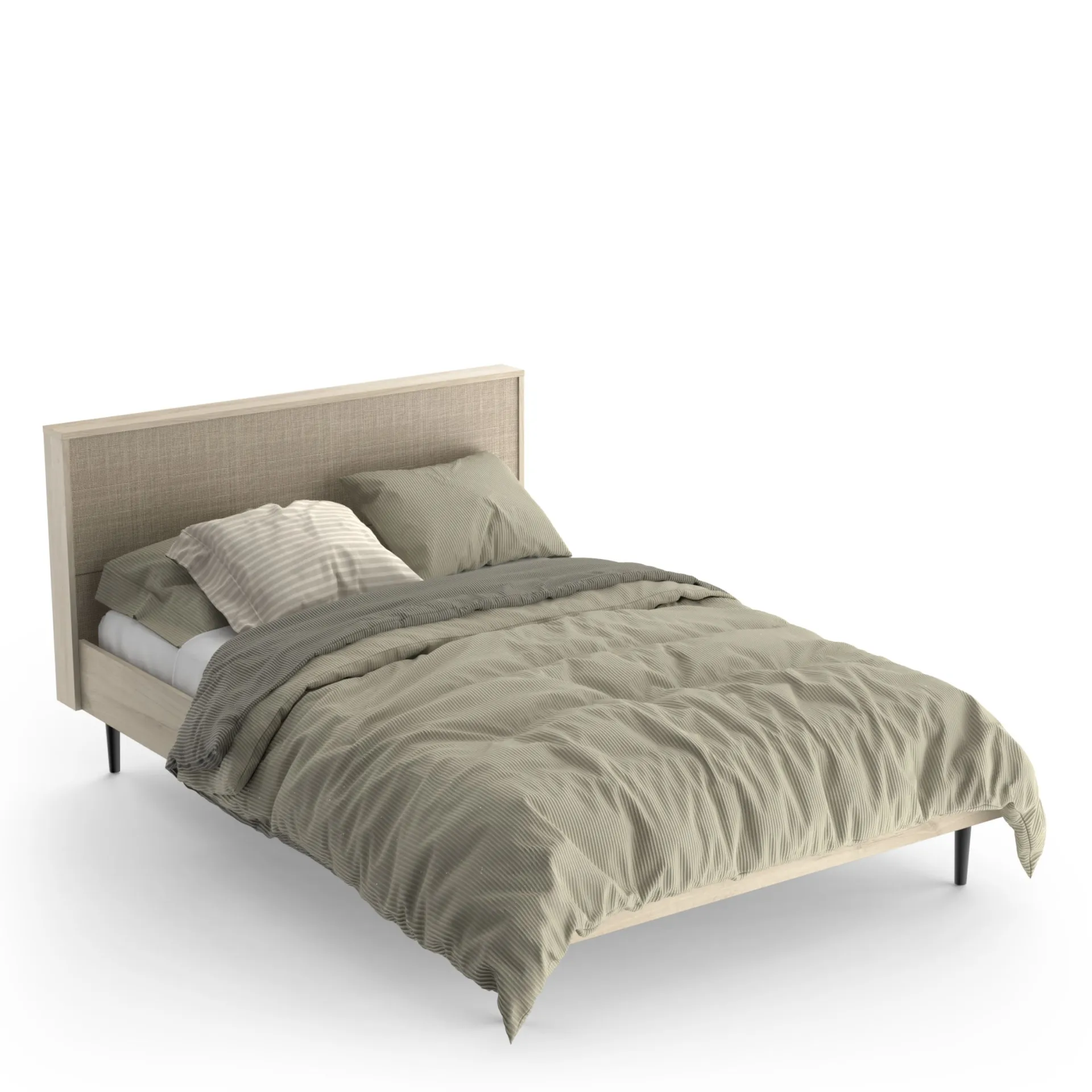 CBA Schlafzimmerset Sayuri | Doppelbett, Nachttisch, Kleiderschrank | Kronberg Oak Design