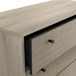 CBA Schlafzimmerset Sayuri | Queen Bett, Nachttisch, Kleiderschrank, Kommode | Kronberg Oak Design