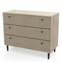 CBA Schlafzimmerset Sayuri | Queen Bett, Nachttisch, Kleiderschrank, Kommode | Kronberg Oak Design