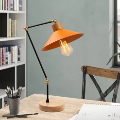 Emob Schlanke und moderne Tischleuchte | Metallkörper | | 24cm Durchmesser | 52cm Höhe