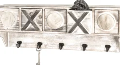 Schlüsselhalter Sheila - 65x15x25 cm - Massivholz/Beige