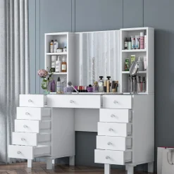Emob Schminktisch BJ136 - 100% MELAMINE - - 120 x 133,8 x 40 cm