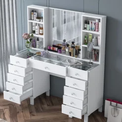 Emob Schminktisch BJ136 - 100% MELAMINE - - 120 x 133,8 x 40 cm