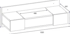 Emob Schminktisch Zakkum - 100% MELAMINE - - 100 x 33 x 39,1 cm