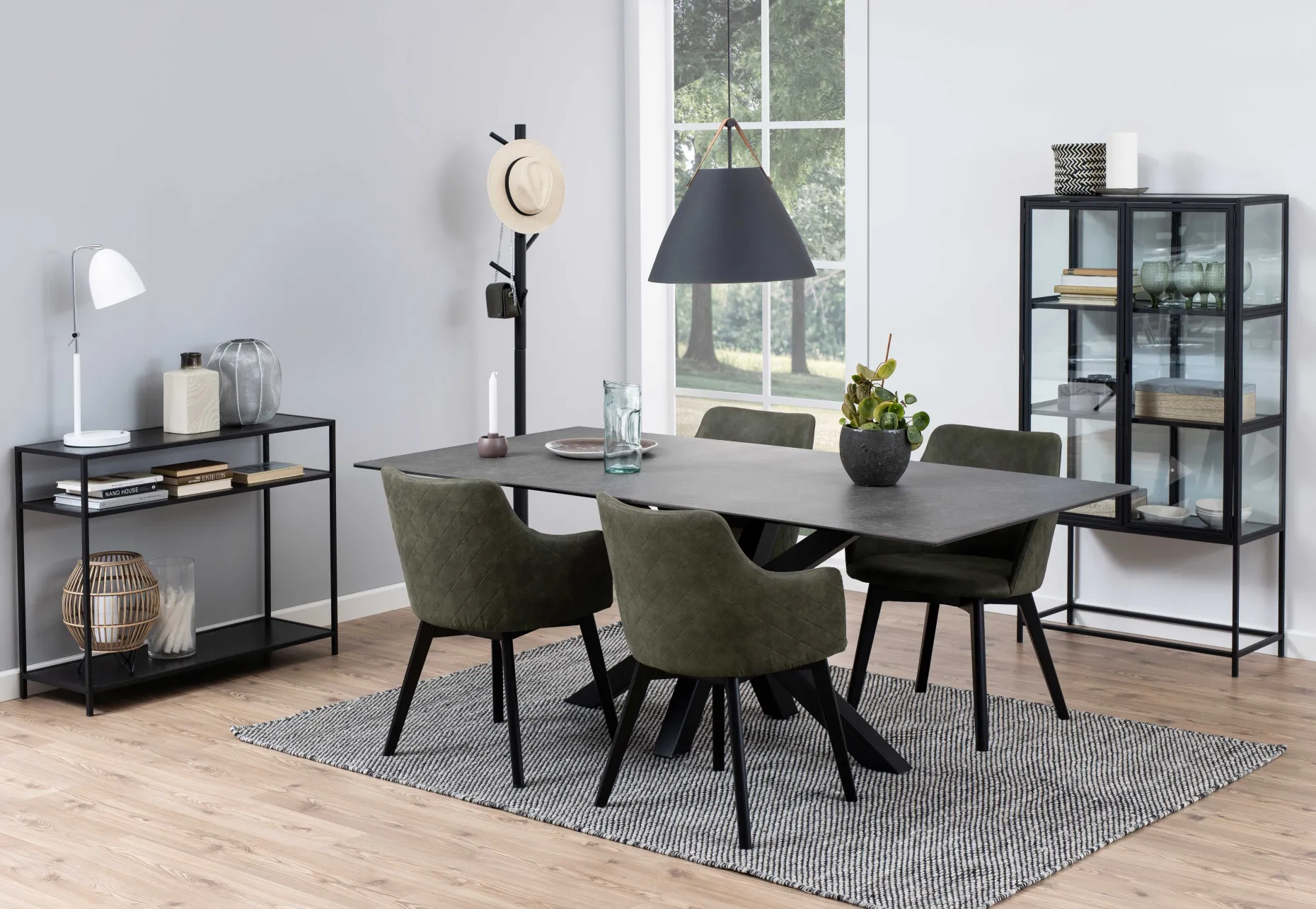 Schrank Dover 150cm 2 Türen - schwarz