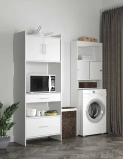 Schrank für Waschmaschine, Trockner oder WC Willa - weiß