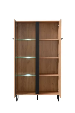 Schrank Hoggas 84,5cm 2 Türen - Eiche/Schwarz