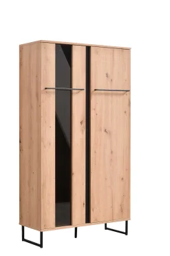 Schrank Hoggas 84,5cm 2 Türen - Eiche/Schwarz