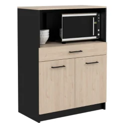 Schrank Item 80x43x107cm 2 Türen 1 Schublade - Eiche/schwarz