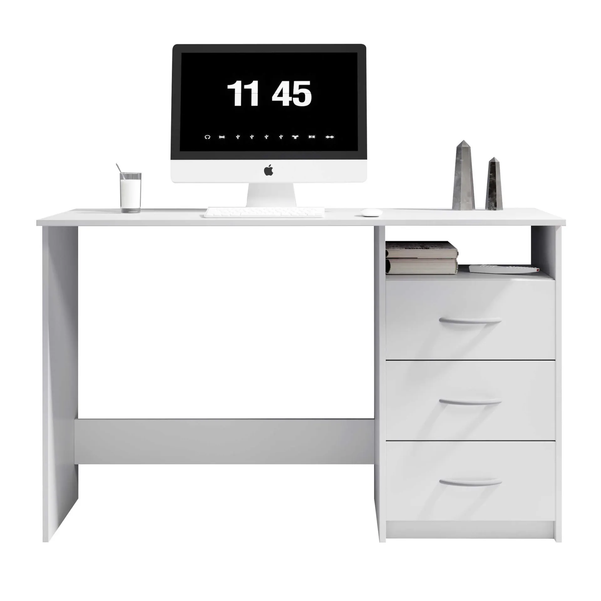 Emob Schreibtisch Adriano 123cm mit 3 Schubladen -