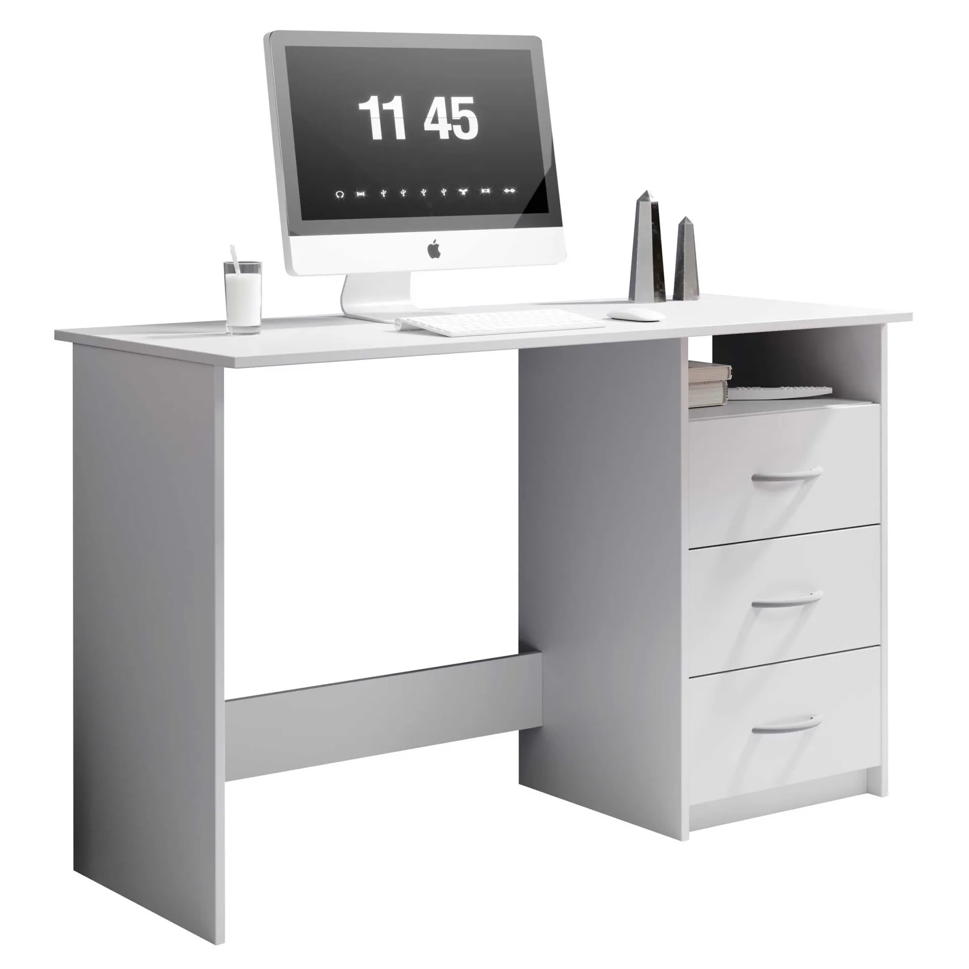 Emob Schreibtisch Adriano 123cm mit 3 Schubladen -