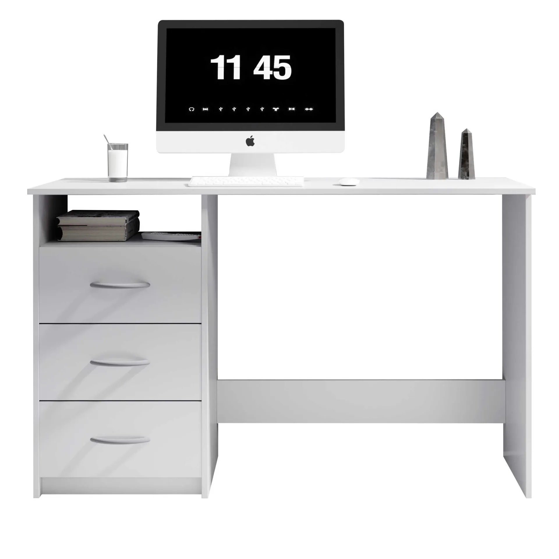 Emob Schreibtisch Adriano 123cm mit 3 Schubladen -