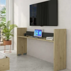 Trasman Schreibtisch auf Rädern Portia 175x40x97 - Eiche/anthrazit