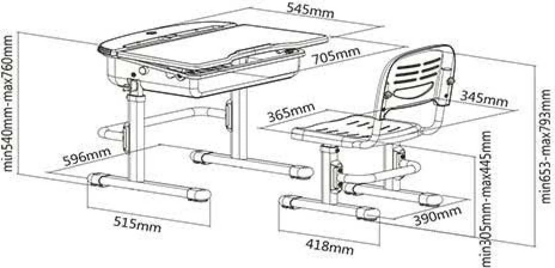 Kinder Vipack Schreibtisch Comfortline 301 mit kippbarer Tischplatte -