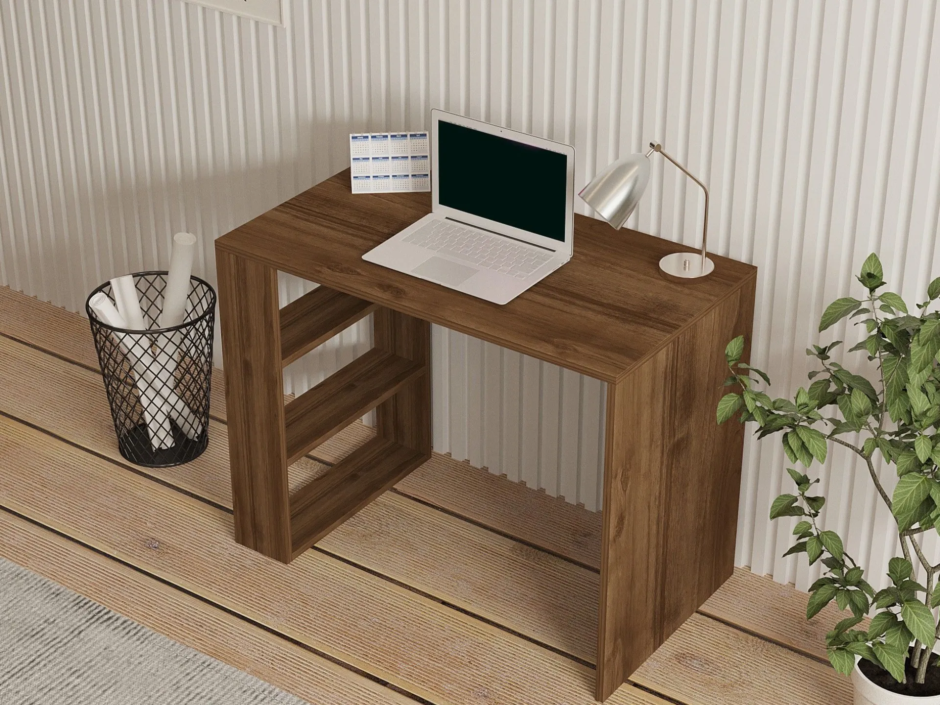 Emob Schreibtisch Cool - 100% MELAMINE - Nussbaum - 90 x 70 x 50 cm