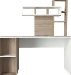 Emob Schreibtisch Coral - 100% MELAMINE - Weiß - 140 x 153,8 x 60 cm