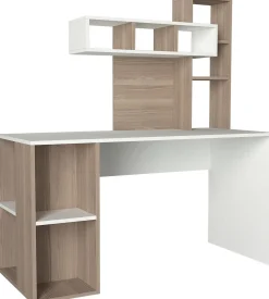 Emob Schreibtisch Coral - 100% MELAMINE - Weiß - 140 x 153,8 x 60 cm