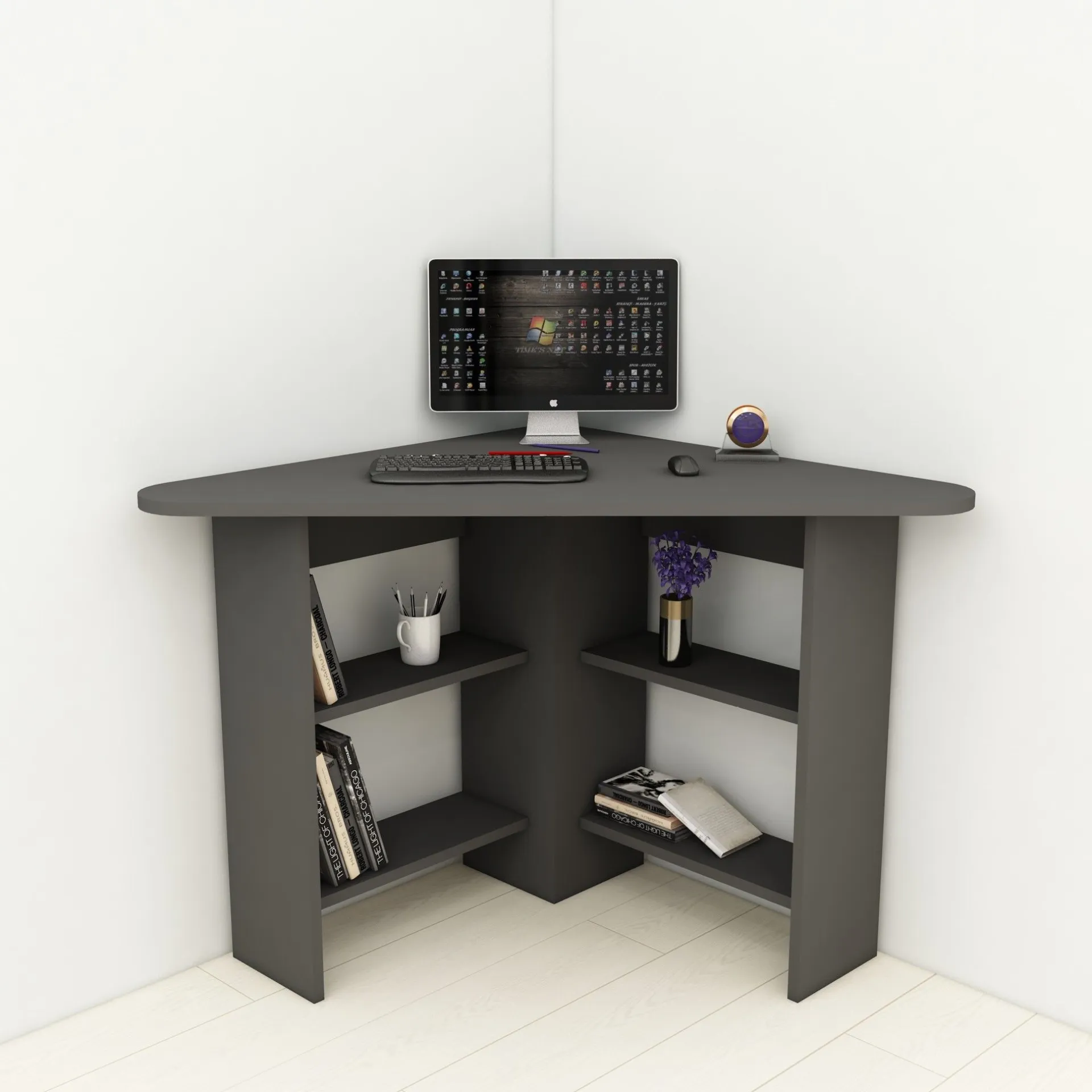 Emob Schreibtisch Corner - 100% MELAMINE - - 80 x 73,8 x 80 cm