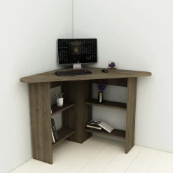 Emob Schreibtisch Corner - 100% MELAMINE - Nussbaum - 80 x 73,8 x 80 cm