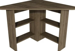Emob Schreibtisch Corner - 100% MELAMINE - Nussbaum - 80 x 73,8 x 80 cm