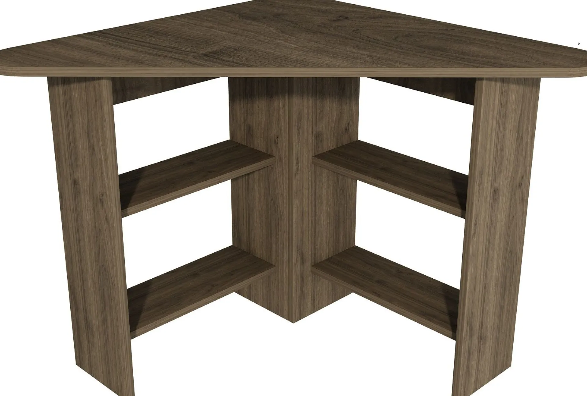 Emob Schreibtisch Corner - 100% MELAMINE - Nussbaum - 80 x 73,8 x 80 cm