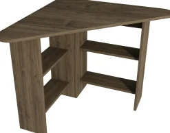 Emob Schreibtisch Corner - 100% MELAMINE - Nussbaum - 80 x 73,8 x 80 cm