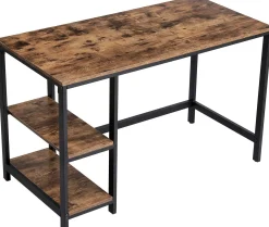 Vasagle Schreibtisch Fabrice 120cm 2 Ablagen - rustikal braun/schwarz