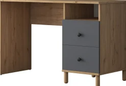 Emob Schreibtisch HA115 - 100% MELAMINE - Nussbaum - 120 x 161,8 x 50 cm
