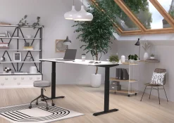 Germania Schreibtisch Hermoso | 180 x 80 x 72-120 cm | elektrisch verstellbar | weiß-schwarzes Design