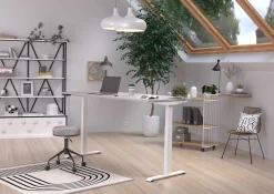 Germania Schreibtisch Hermoso | 180 x 80 x 72-120 cm | elektrisch verstellbar | grau-weißes Design