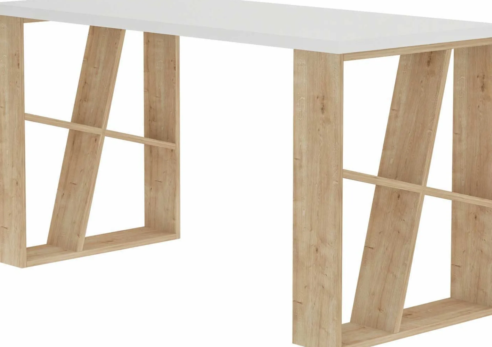 Emob Schreibtisch Honey - 100% MELAMINE - Weiß - 140 x 75 x 60 cm