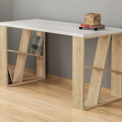 Emob Schreibtisch Honey - 100% MELAMINE - Weiß - 140 x 75 x 60 cm