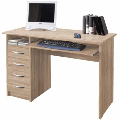 Emob Schreibtisch Jils 110cm mit 4 Schubladen - Eiche