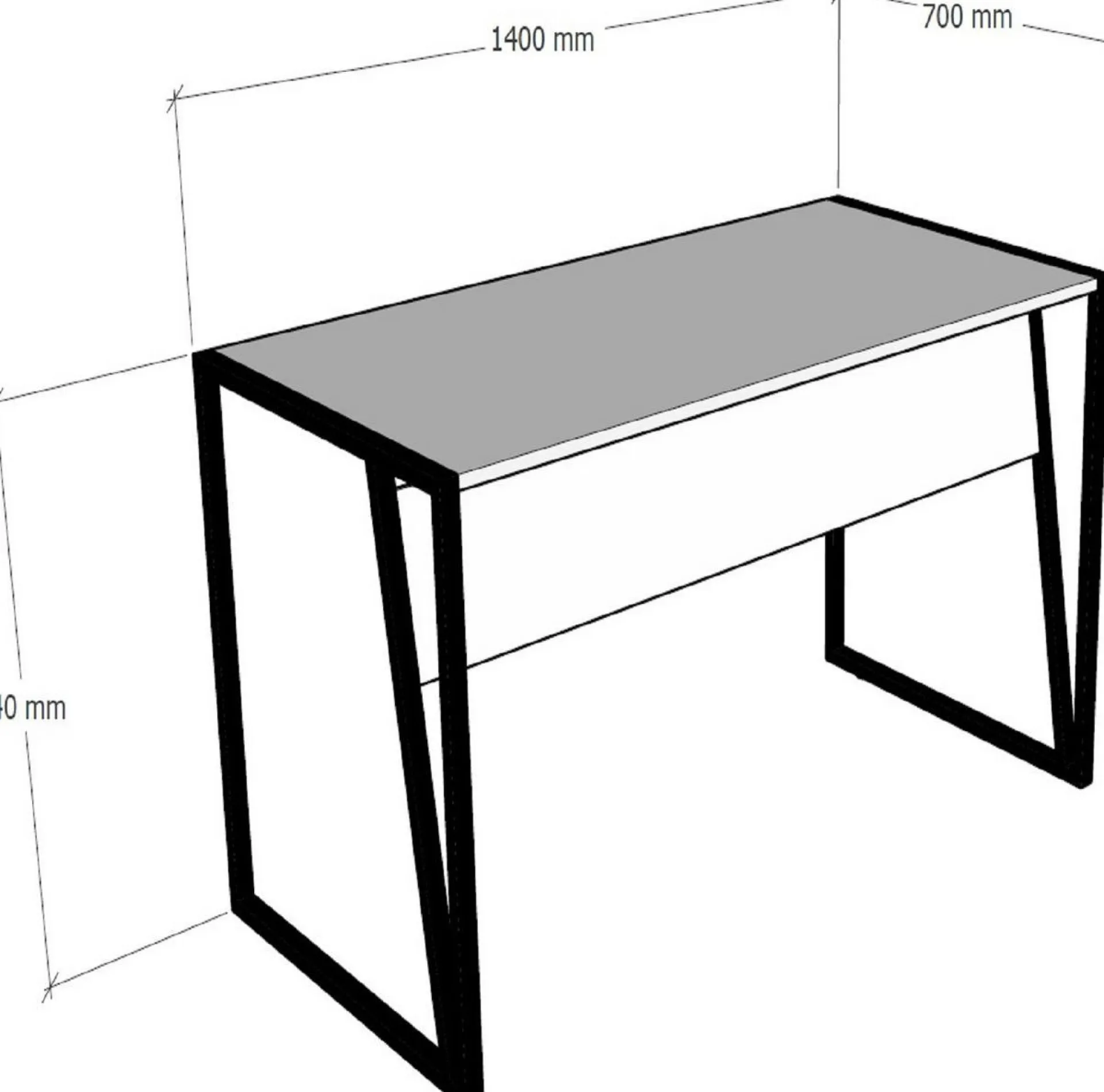 Emob Schreibtisch Kemer - 100% MELAMINE - Nussbaum - 140 x 74 x 70 cm