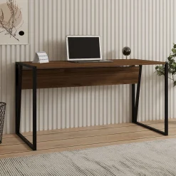 Emob Schreibtisch Kemer - 100% MELAMINE - Nussbaum - 140 x 74 x 70 cm