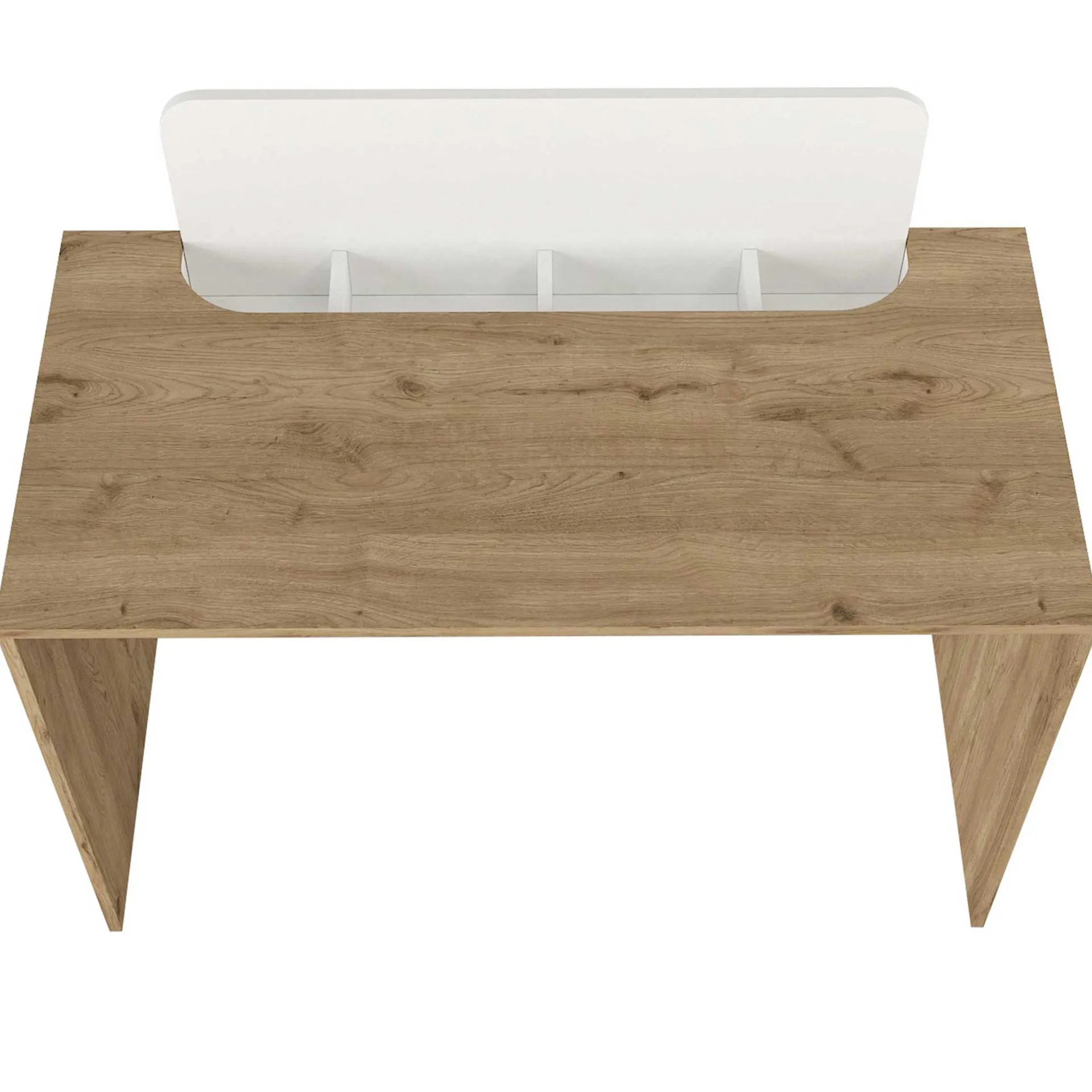 Emob Schreibtisch Maris - 120x60x98cm - mit Stauraum - Eiche Dekor/Weiß