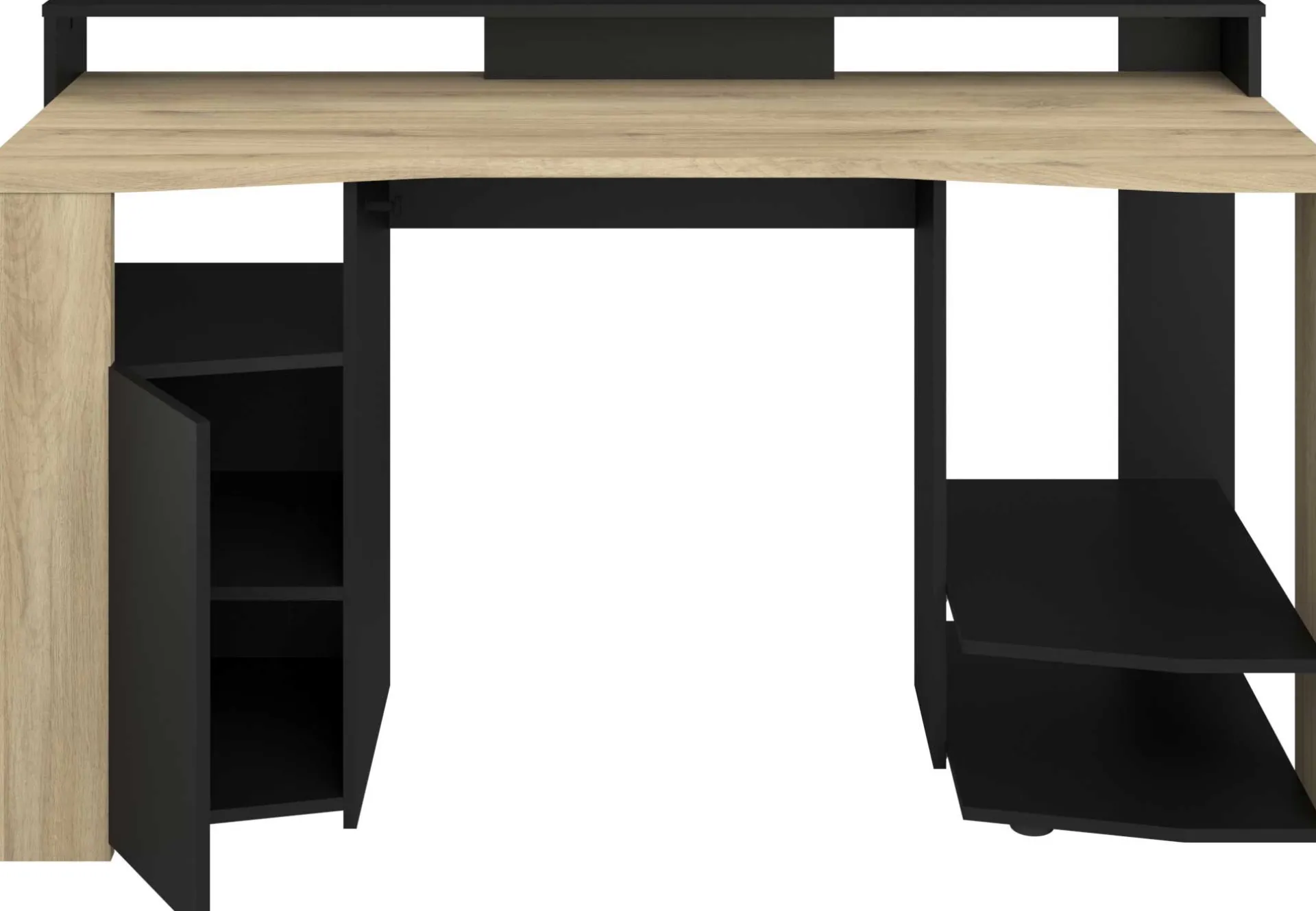 Parisot Schreibtisch Meta - 152x61x87cm - mit LED-Beleuchtung - Eiche Dekor/schwarz