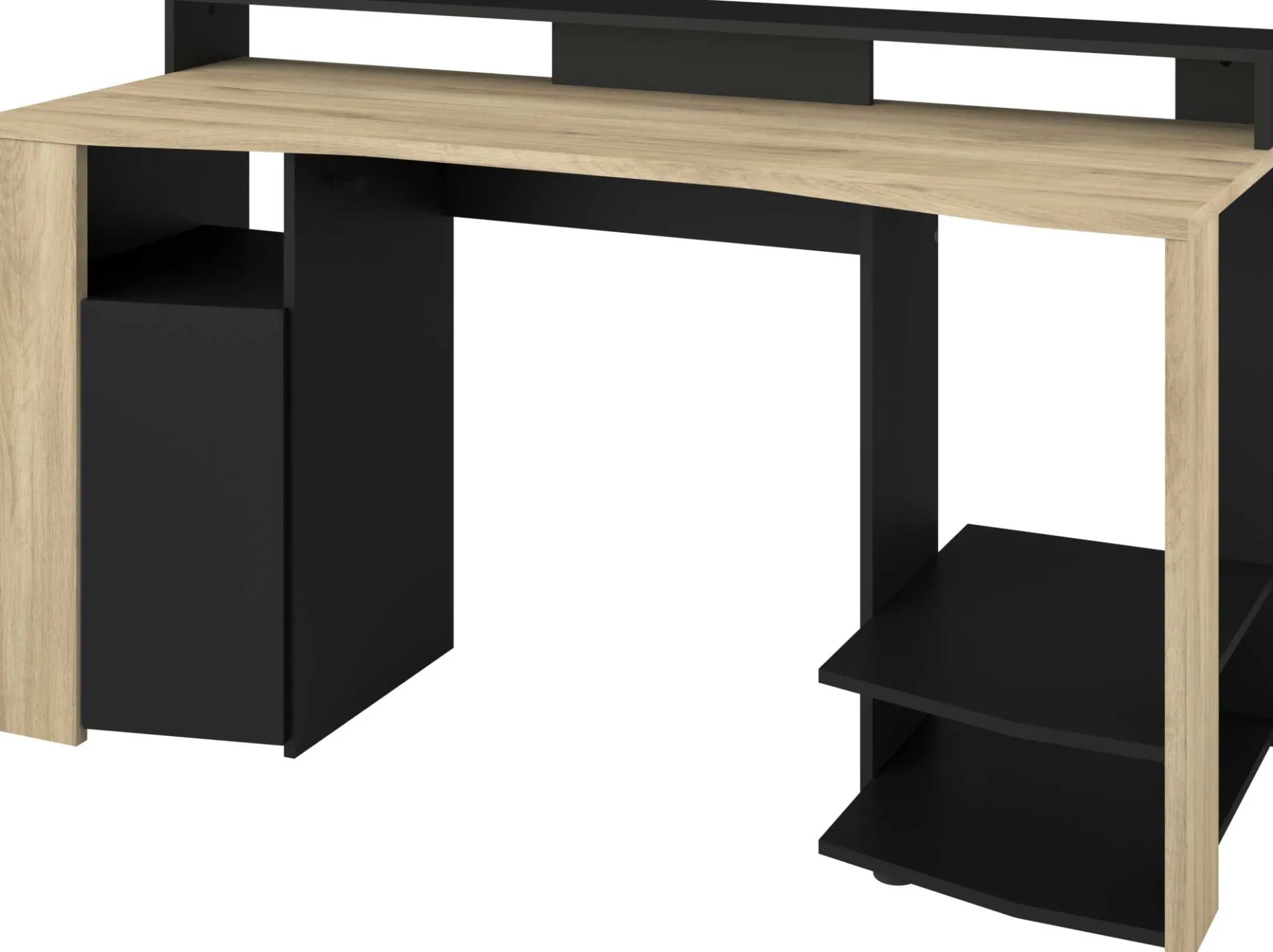 Parisot Schreibtisch Meta - 152x61x87cm - mit LED-Beleuchtung - Eiche Dekor/schwarz
