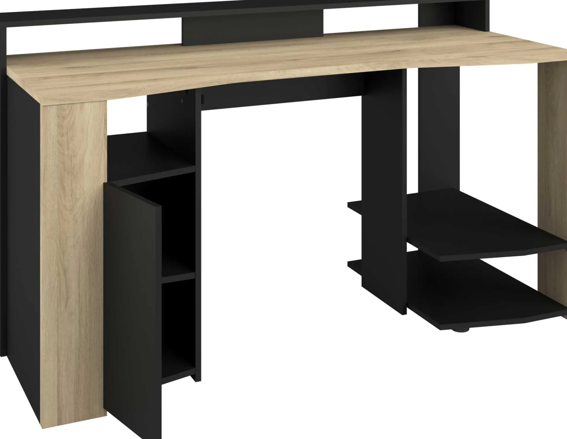 Parisot Schreibtisch Meta - 152x61x87cm - mit LED-Beleuchtung - Eiche Dekor/schwarz