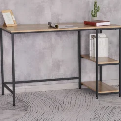 Rousseau Schreibtisch Riko 120cm mit 2 Ablagen - schwarz/braun