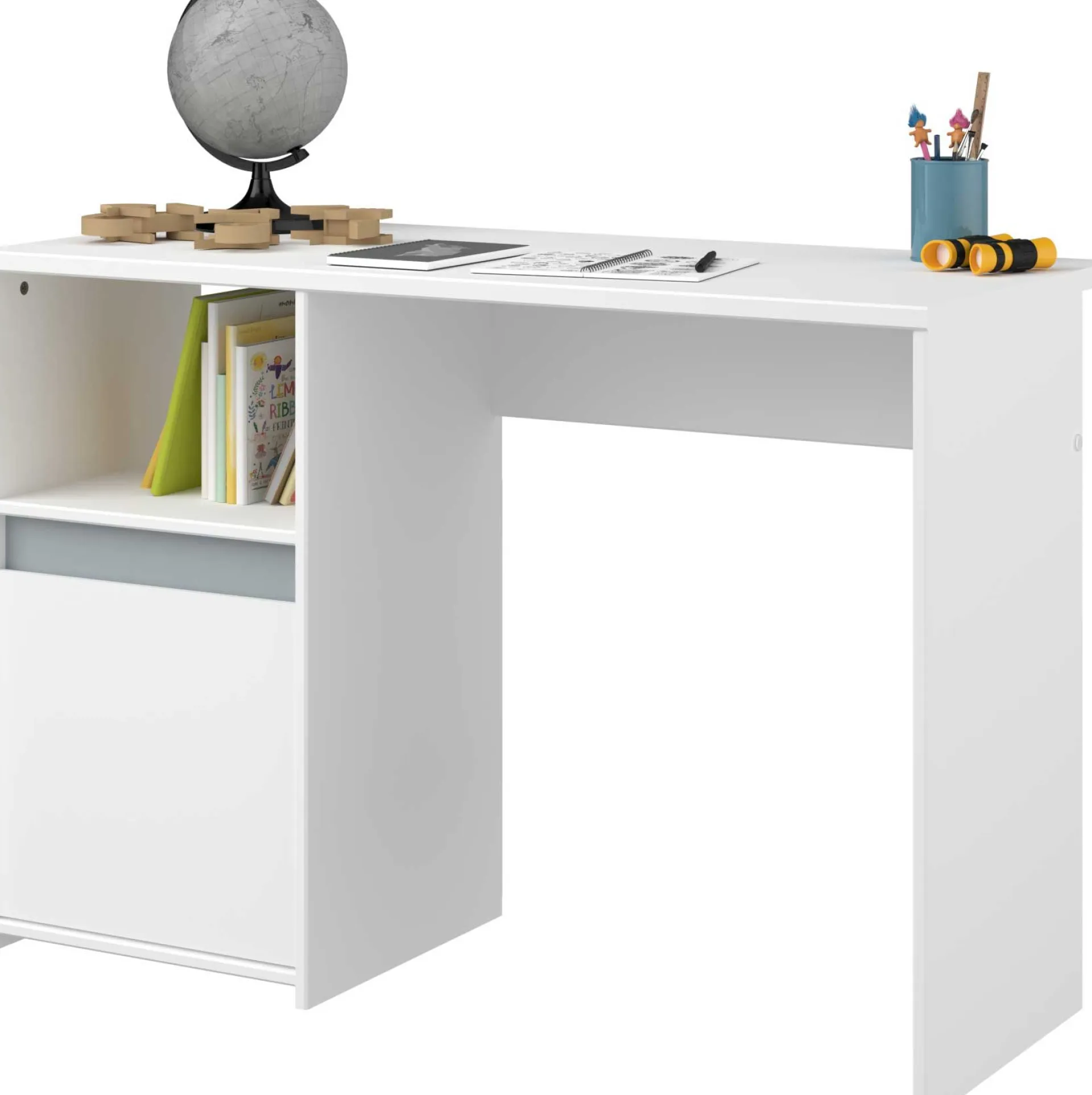 Kinder Parisot Schreibtisch Rue 110cm mit Schrank - /grau oder /rosa